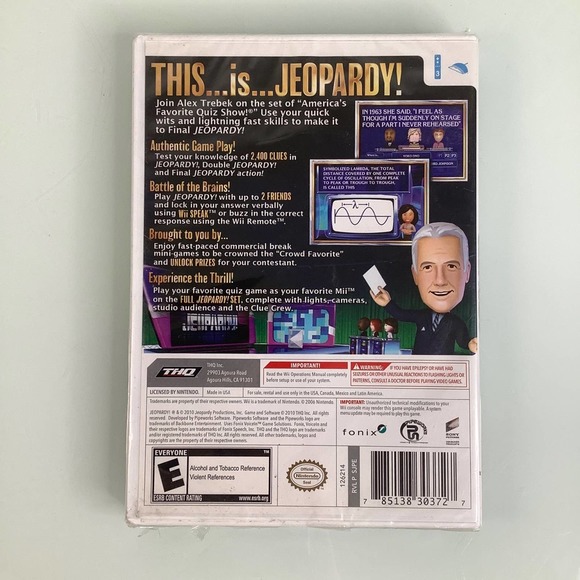 Jeopardy for Nintendo Wii anerica’s favorite quiz show NEW SEALED - Picture 7 of 8